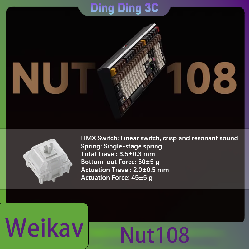 Tablet Accessories Uk - لوحة مفاتيح ميكانيكية لاسلكية Weikav Nut108،